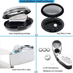 40X Metal Illuminated Jewelers Loop Magnifier Glass, Loupe Magnifier - Image 4