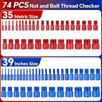 Thread Checker, 39 Inches & 35 Metric Rustproof Bolt Size Finder, Screw - Image 3