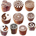 Textile Wood Blocks Original Small Round Shape Printing Stamps Htag2152 by RoyalKraft