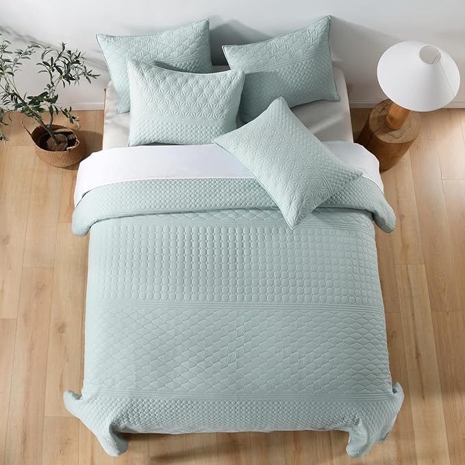 HORIMOTE HOME Sprout Green Twin Size Quilt Set - Image 5