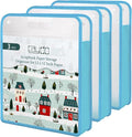 Caydo Scrapbook Paper Storage, 3 Pack Blue Expanding Paper Folio | Clear by Caydo