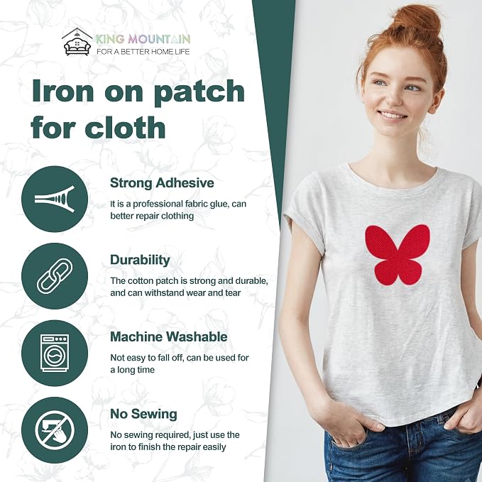Iron on Patches for Clothes, 8 Pieces Patches for Cloth, 100% Cotton Fabric - Image 2