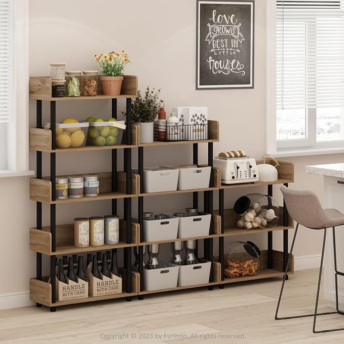 Furinno TURN-N-TUBE 5-Tier Display Shelf, Storage Shelves, Book Shelf, Open - Image 2
