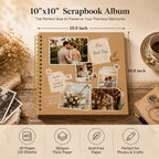 DIY Scrapbook Album 10x10 Inch 40 Pages, Hardcover Kraft Paper | Photo Book - Image 2
