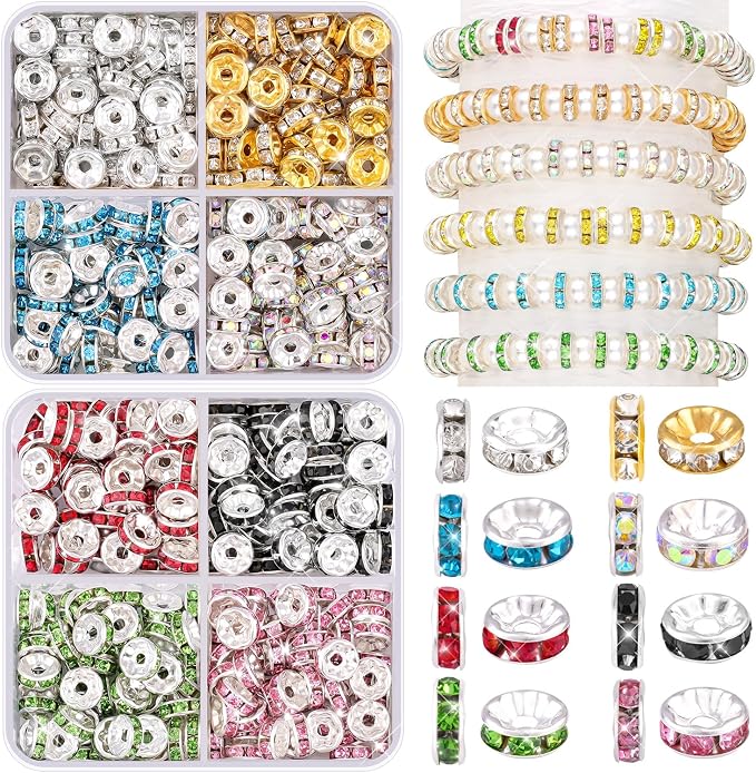 TINKRSTUFF 480 pcs 8mm Spacer Beads by TINKRSTUFF