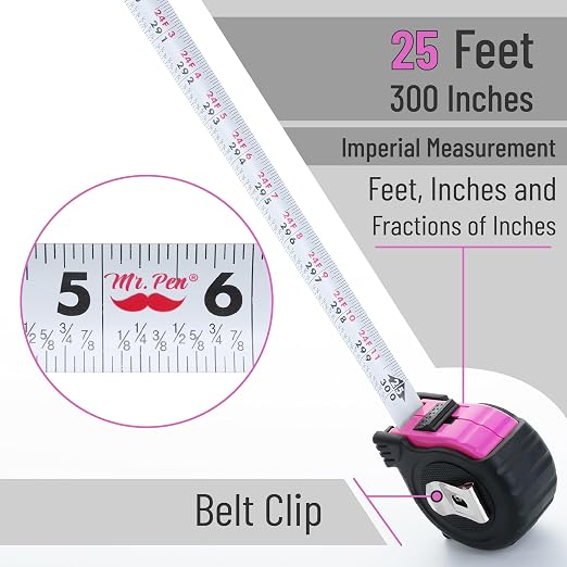 Mr. Pen- Retractable Tape Measure 25 ft, Easy Read | Steel Retractable - Image 2