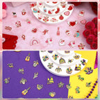 SANNIX 110Pcs/55 Pairs Valentine's Day Mardi Gras Charms, Holiday Pendants - Image 3