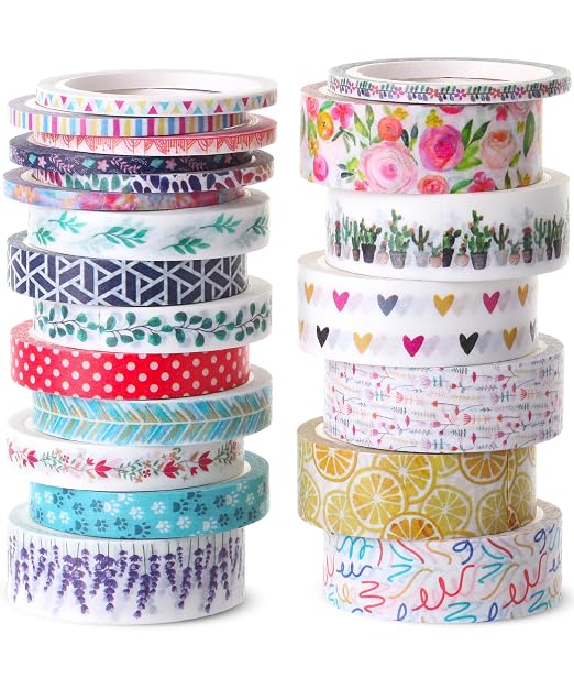 Mr. Pen- Washi Tape Set, 21 Rolls, Floral | 5 Yards/Roll, Washi Tape by MrPen