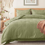 Zzlpp King Comforter Set 7 Pieces, Army Green Tufted Bed in a Bag by ZZLPP