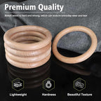 FoDau770 10pcs Natural Beech Wooden Rings, Unfinished Solid Wood Rings Heavy - Image 3
