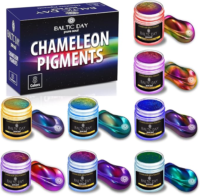 BALTIC DAY - Chameleon Mica Powder, 8 Jars of Color Shift Mica Set - Epoxy by BALTICDAYpuresoul