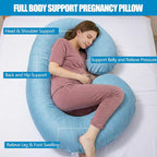 1 MIDDLE ONE Pregnancy Pillow, C Shaped Full Body Pillow - Image 3