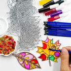 AUEKIV Suncatcher Kit 32 Sets Fall Leaf Suncatchers Window Art Paint Sun - Image 3