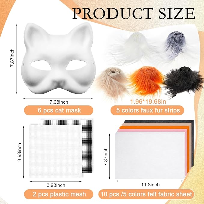 Seenelling DIY Therian Mask Kit Blank Cat Mask - Image 2