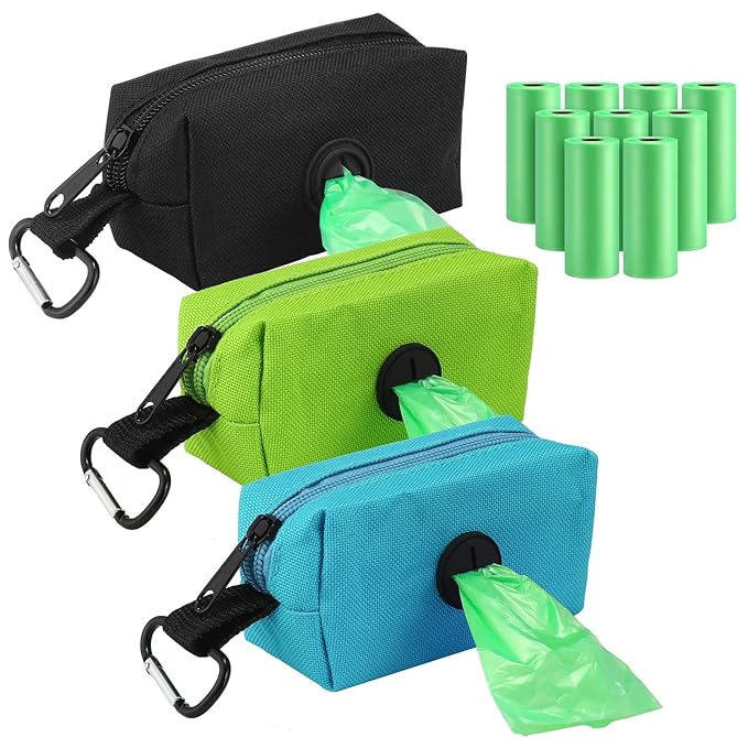Dingion 3 Pack Diaper Bag Dispenser Set Diaper Trash Dispenser with 135 Counts Baby Disposal Trash Bags with Hook for Newborn Gift
