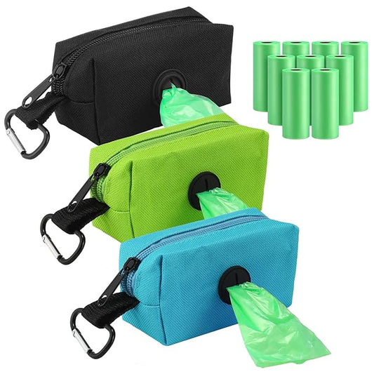 Dingion 3 Pack Diaper Bag Dispenser Set Diaper Trash Dispenser with 135 Counts Baby Disposal Trash Bags with Hook for Newborn Gift