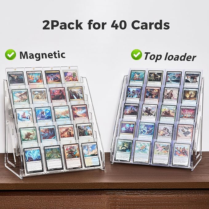 DEEIF 2 Pack Acrylic Trading Card Display Stand, 5-Tier Clear Shelf Holds Up to - Image 2