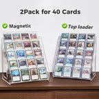 DEEIF 2 Pack Acrylic Trading Card Display Stand, 5-Tier Clear Shelf Holds Up to - Image 2