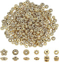 PH PandaHall 300pcs Tibetan Spacer Beads, 6 Style Antique Golden Spacers Alloy by PHPandaHall