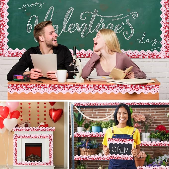 69 Ft Valentine's Day Bulletin Board Border Heart Trim Border Sweet Valentine - Image 7