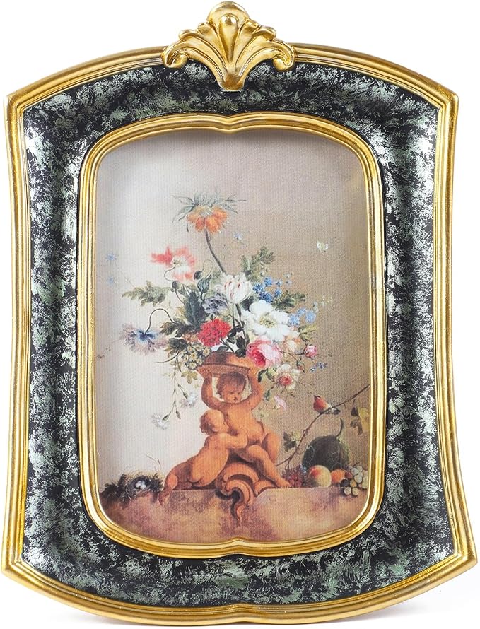 Vintage Picture Frame 4x6 Antique Ornate Photo Frame Tabletop and Wall Hanging by Kangce