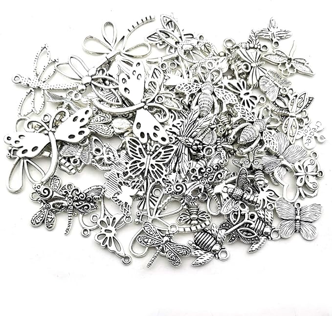 100g About Craft Supplies Mixed Butterfly Dragonfly Bee Insect Charms - Image 4