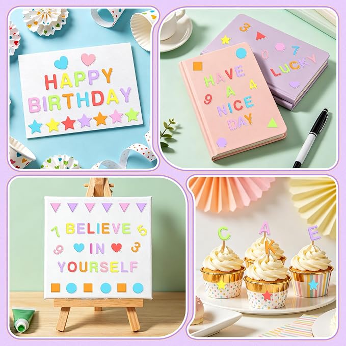 1328 PCS Foam Letter Stickers, Foam Alphabet Number Shape Stickers, Self - Image 8