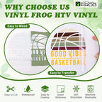 VINYL FROG HTV Vinyl Bundle 6 Pack 12"x3ft Heat Transfer Vinyl - Image 5