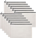 12 Pieces White Cotton Canvas Makeup Bag, Blank DIY Craft Bag by Sinzip