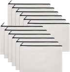 12 Pieces White Cotton Canvas Makeup Bag, Blank DIY Craft Bag by Sinzip