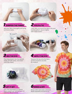 Tie Dye Kit - 7 Pastel Shades All in One Tie Dye Kits - Image 6