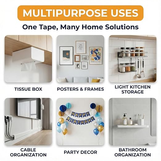 Double Sided Tape Heavy Duty, Picture Hanging Adhesive Strips - Image 7