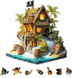 Wooden Puzzles for Adults, Pirate Cabin Wooden Puzzles 210 Pieces, Unique by Jollitot