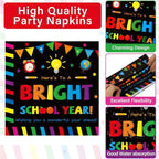 100PCS Back To School Decorations School Season Supplies Paper Plates Napkins - Image 4