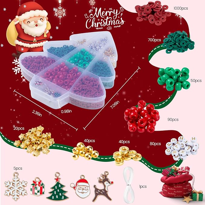 Taybonds Christmas Bracelet Making Kit, Christmas Beads - Image 5