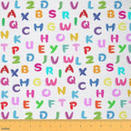 Cartoon Letter Graffiti Fabric by The Yard, Toddler Child Alphabet DIY Art by CastleFairy