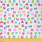 Cartoon Letter Graffiti Fabric by The Yard, Toddler Child Alphabet DIY Art by CastleFairy