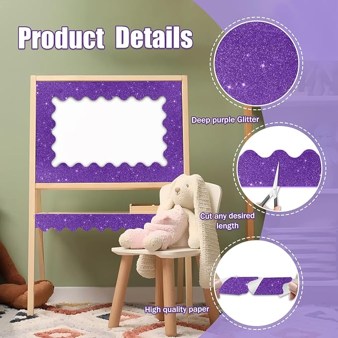 70Ft Shine Bulletin Board Borders，Scalloped Poster Boards Decorations Trim - Image 3