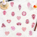 50Pcs Pink Transparent Aesthetic Gem Stickers - Image 5