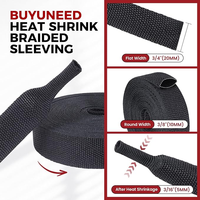 Braided Sleeving Heat Shrinkable Fabric 2:1 Ratio- Abrasion Protection - Image 2