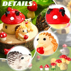 Woanger 30 Pcs Fairy Outdoor Garden Accessories Resin Hedgehog Mushroom - Image 3
