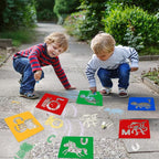 26 Pieces Sturdy Stencils for Kids, 8 Inches Large Sidewalk Chalk Stencils for - Image 5