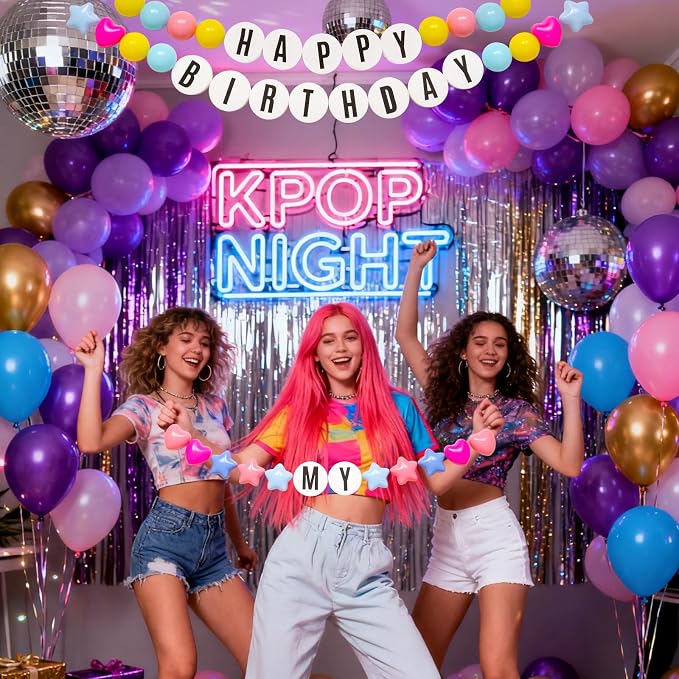 Kpop Party Banner Decor Popular Singer DIY Giant Friendship Bracelet Garland - Image 2