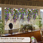 Original Hand Drawn Wisteria Stained Glass Window Border Film, Transparent - Image 6