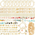 Flasoo 416 Pieces Gold Charm Bracelet Making Kit, Including Paperclip Chain by Flasoo