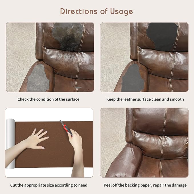 KING MOUNTAIN Leather Repair Patch, 16 x 60 Inches self Adhesive Leather Repair - Image 7