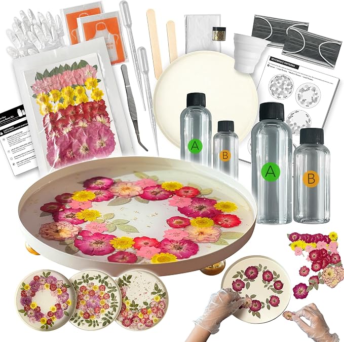 Auraeve All-in-One Craft Resin Tray Kit, 9.8" | Create Real Flower Tray by Unknown
