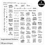 Yoksas 100Pcs Black Inspirational Quotes Stickers - Image 2
