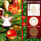 80PCS Wooden Christmas Ornaments to Paint, 8 Styles DIY Blank Unfinished Wood - Image 7