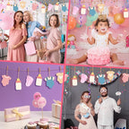 Baby Shower 30Pcs Unfinished Wooden Gift Ornaments DIY Craft Present Paintable - Image 3